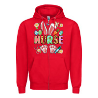Red easter nurse bunny Zipper Hoodie - Artiststas