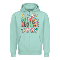 Seafoam easter nurse bunny Zipper Hoodie - Artiststas