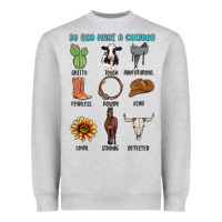 Heather Grey so god made a cowboy Heavyweight Sweatshirt - MaliasSmallBusiness