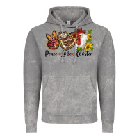 Cloud Rock Peace Love Rooster With Sunflower Vintage Hoodie - LillyAllenDesigns