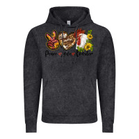 Vintage Black Peace Love Rooster With Sunflower Vintage Hoodie - LillyAllenDesigns