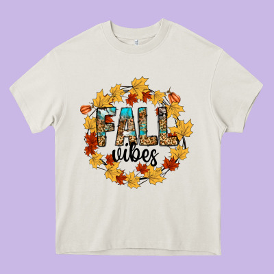 Fall Vibes Heavy Core Tee Designed By Cowhidedigitalart