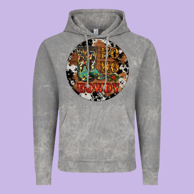 Christmas Cowboy Boots Vintage Hoodie Designed By Ranaportraitstore