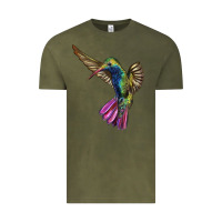 Vintage Olive Broad Billed Hummingbird Vintage Tee - LillyAllenDesigns