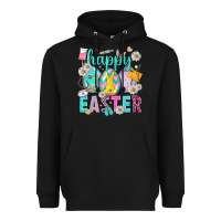 Black Happy Easter eggs Nurse Heavyweight Hoodie - NancyCooperArtShop