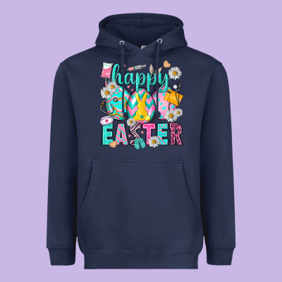 Happy Easter Eggs Nurse Heavyweight Hoodie Designed By Nancycooperartshop
