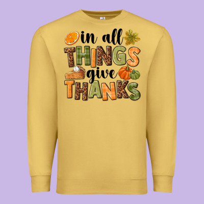 In All Things Give Thanks Premium Sweatshirt Designed By Nancycooperartshop
