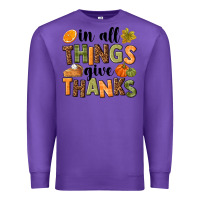 Purple In all things give thanks Premium Sweatshirt - NancyCooperArtShop