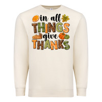 Sandshell In all things give thanks Premium Sweatshirt - NancyCooperArtShop