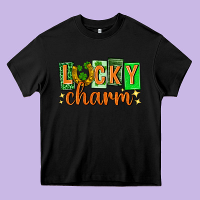 Lucky Charm St. Patricks Day Heavy Core Tee Designed By Neo Western