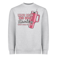 Heather Grey long neck ice cold stanley never broke my heart Heavyweight Sweatshirt - MaliasSmallBusiness