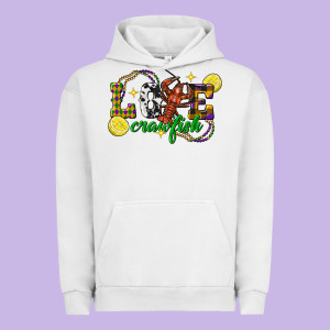 Mardi Gras Love Crawfish Urban Hoodie Designed By Fadigitalartstudio