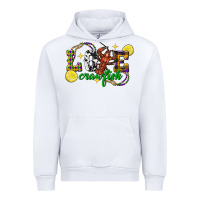 White mardi gras love crawfish Urban Hoodie - FaDigitalArtStudio