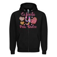 Black cafecito y pan dulce Zipper Hoodie - Artiststas