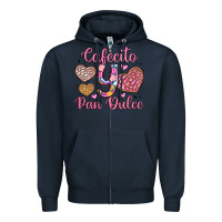 Navy cafecito y pan dulce Zipper Hoodie - Artiststas