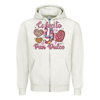 Oatmeal Heather cafecito y pan dulce Zipper Hoodie - Artiststas