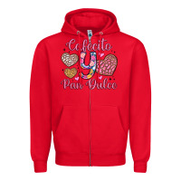 Red cafecito y pan dulce Zipper Hoodie - Artiststas