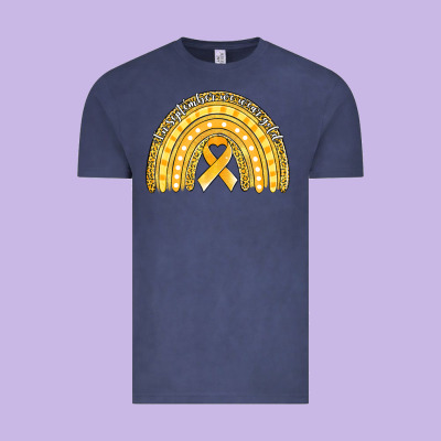 Childhood Cancer Awareness Rainbow (1) Vintage Tee Designed By Jasminsmagicworld