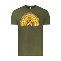 Vintage Olive childhood cancer awareness rainbow (1) Vintage Tee - Jasminsmagicworld