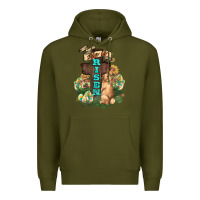 Army Green He is risen Bunny Cross Easter Day Premium Hoodie - HowdyJamesFarm