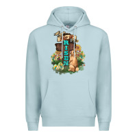 Blue Mist He is risen Bunny Cross Easter Day Premium Hoodie - HowdyJamesFarm