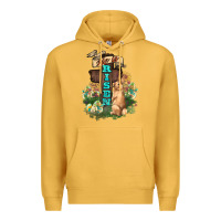 Mustard He is risen Bunny Cross Easter Day Premium Hoodie - HowdyJamesFarm