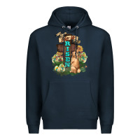 Navy He is risen Bunny Cross Easter Day Premium Hoodie - HowdyJamesFarm