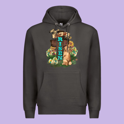 He Is Risen Bunny Cross Easter Day Premium Hoodie Designed By Howdyjamesfarm