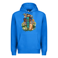 True Royal He is risen Bunny Cross Easter Day Premium Hoodie - HowdyJamesFarm