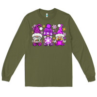 Army Green purple winter gnomies Long Sleeve Tee - NancyCooperArtShop