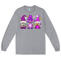 Heather Grey purple winter gnomies Long Sleeve Tee - NancyCooperArtShop