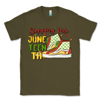 Army Green stepping into juneteenth Classic Tee - MaliasSmallBusiness