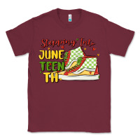 Burgundy stepping into juneteenth Classic Tee - MaliasSmallBusiness