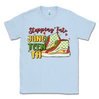 Dusty Blue stepping into juneteenth Classic Tee - MaliasSmallBusiness