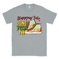Heather Grey stepping into juneteenth Classic Tee - MaliasSmallBusiness