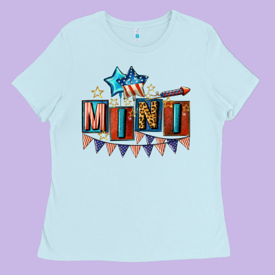 American Mini 4th Of July Ladies Tee Designed By Cowgirlartshop