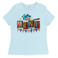 Baby Blue American Mini 4th of july Ladies Tee - CowGirlArtShop