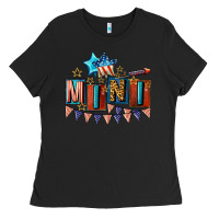 Black American Mini 4th of july Ladies Tee - CowGirlArtShop