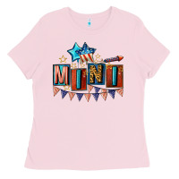 Bubblegum Pink American Mini 4th of july Ladies Tee - CowGirlArtShop