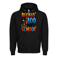 Black rockin' 100 days of school Zipper Hoodie - Artiststas