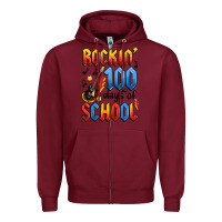 Burgundy rockin' 100 days of school Zipper Hoodie - Artiststas