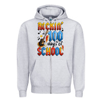 Heather Grey rockin' 100 days of school Zipper Hoodie - Artiststas