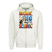 Oatmeal Heather rockin' 100 days of school Zipper Hoodie - Artiststas