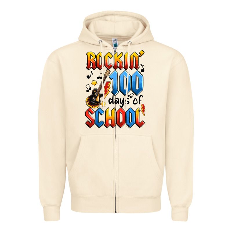 Rockin' 100 Days Of School Zipper Hoodie by Artiststas | Teevron
