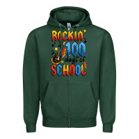 Sports Green rockin' 100 days of school Zipper Hoodie - Artiststas