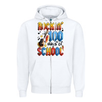 White rockin' 100 days of school Zipper Hoodie - Artiststas