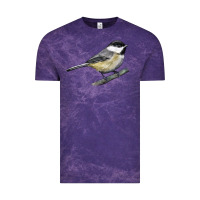 Cloud Purple Black Capped Chickadee Vintage Tee - LillyAllenDesigns