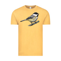 Vintage Mustard Black Capped Chickadee Vintage Tee - LillyAllenDesigns