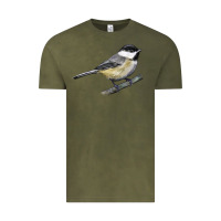 Vintage Olive Black Capped Chickadee Vintage Tee - LillyAllenDesigns