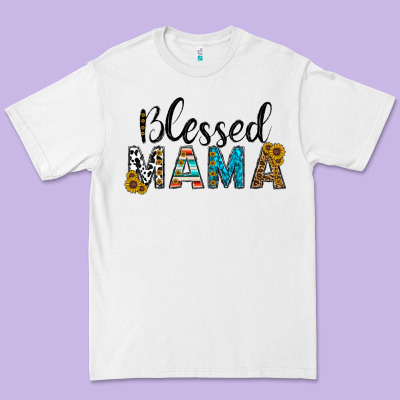 Blessed Mama Premium Tee Designed By Cowhidedigitalart